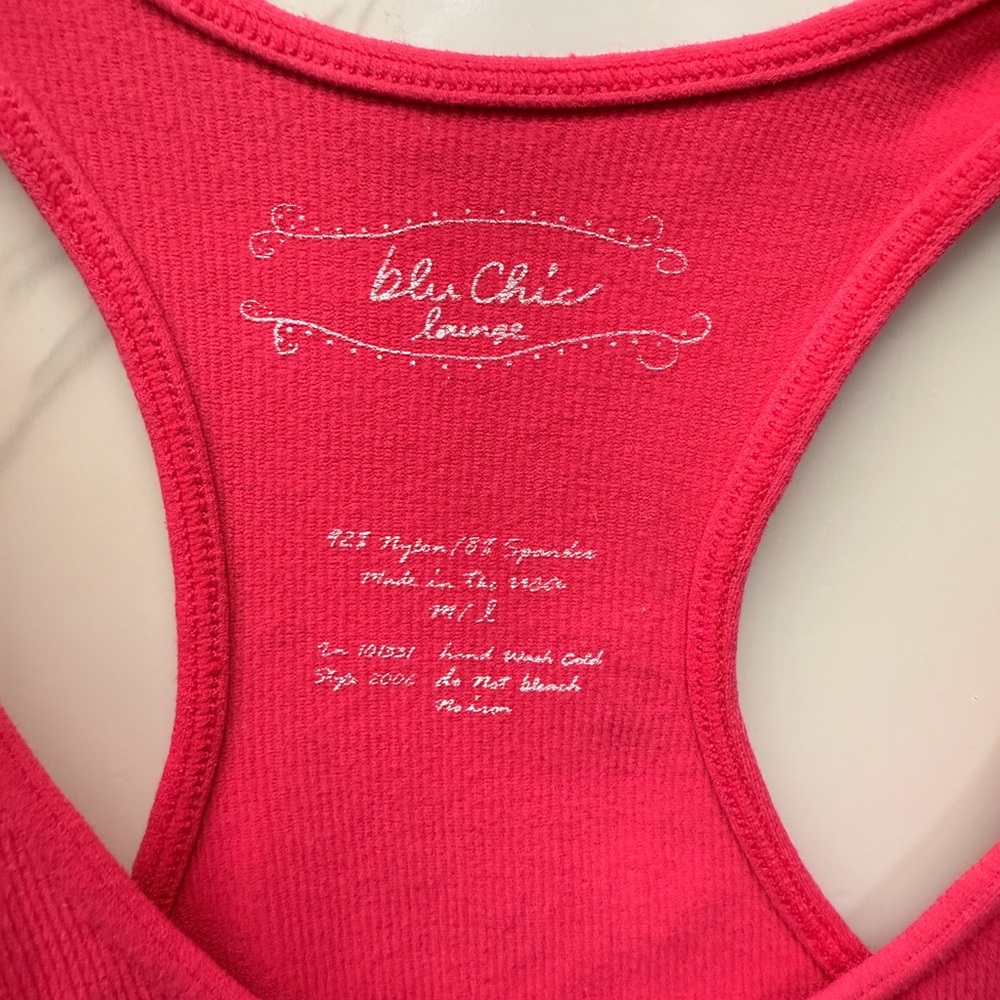 Blu Chic Pink Racer Back Tank Top Size M - Picture 2 of 3